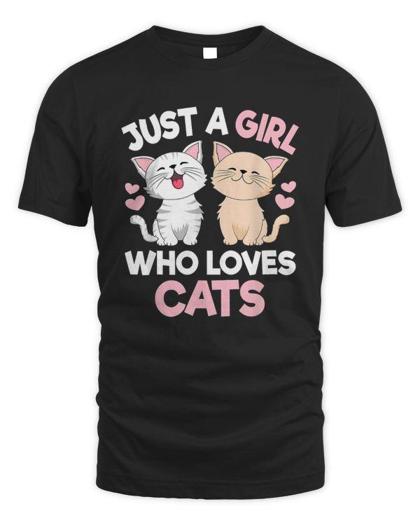 Just A Girl Who Loves Cats Cute Cat Lover Kitty T Shirts