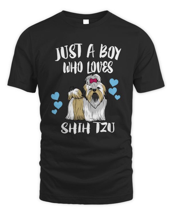 Just A Boy Who Loves Shih Tzu Dogs Shirt