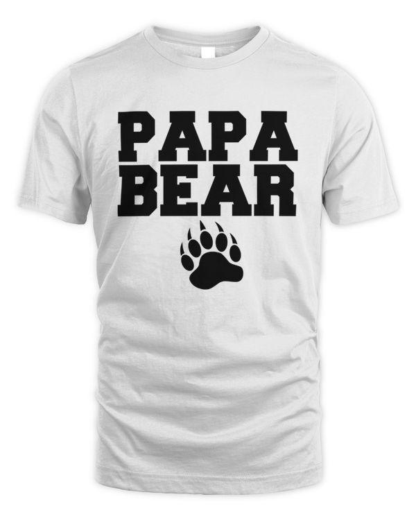 Papa Bear Dad Father's Day Pawprint Men's Graphic T Shirt